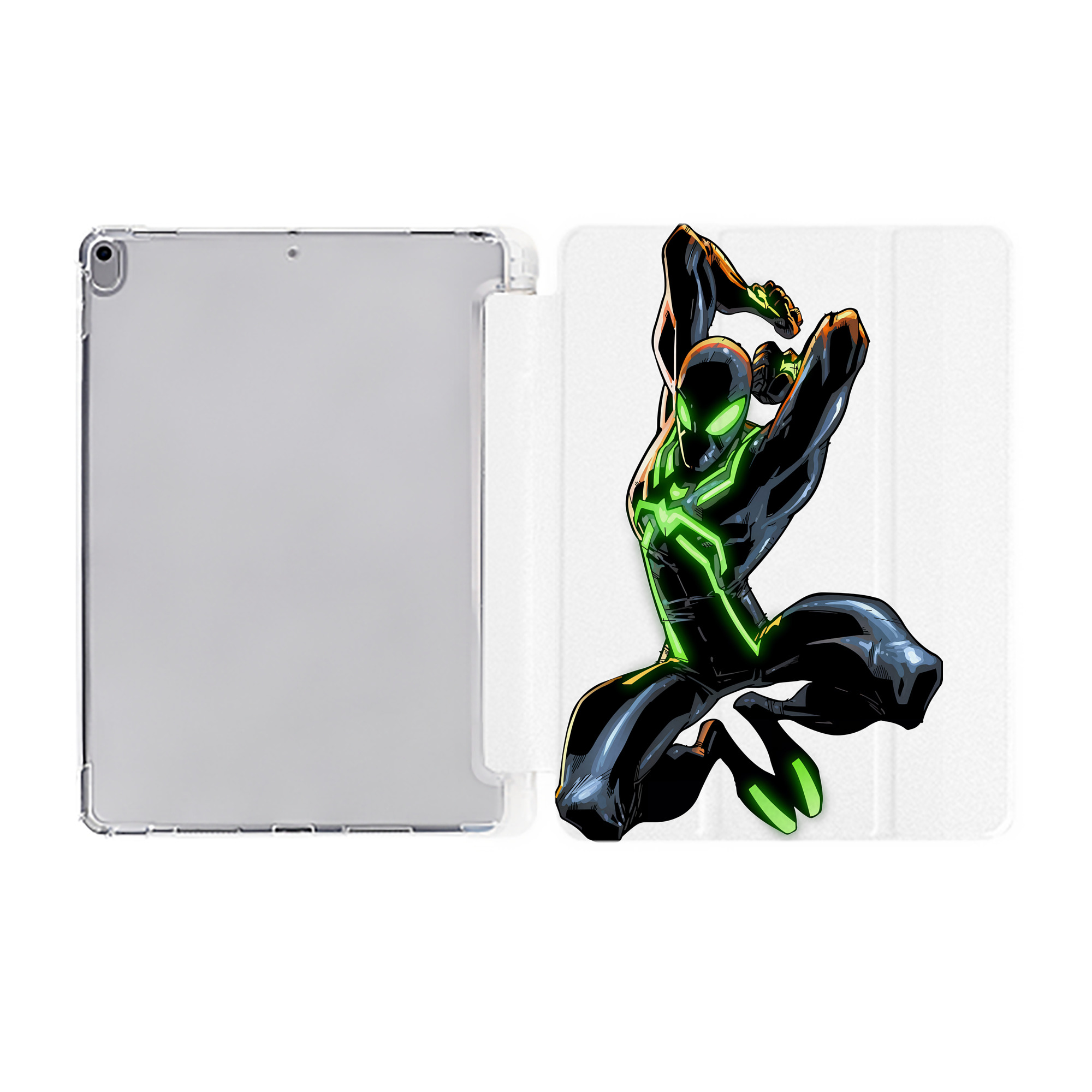 （画像用） Spider Man スパイダーマン IPad ケース ペン収納付き 三つ折りスタンド PUレザー×シリコン 対応機種9.5/10.5/10.9インチ